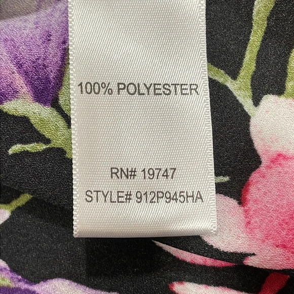 Counterparts Flare Long Sleeve Black Floral Blouse S - Picture 13 of 15